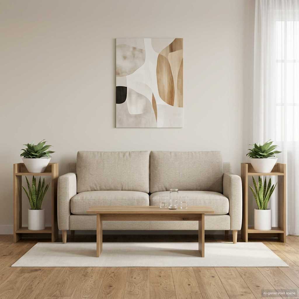 vidaXL Suport pentru plante 2 pcs Stejar Artizanal 30 x 30 x 60 cm