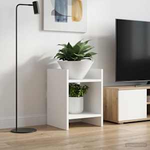 Stojalo za rastline Bela 30 x 30 x 40 cm Konstruirano leseno