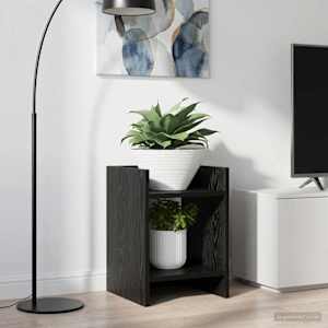 Stojalo za rastline s polico Črni Hrast 30 x 30 x 40 cm