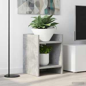 Stojalo za rastline s polico 2 pcs Beton Siva 30 x 30 x 40 cm