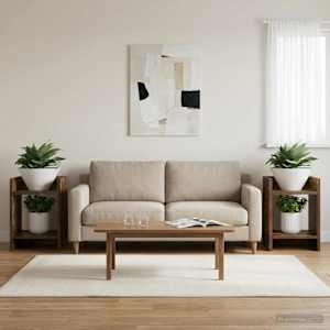 Stojalo za rastline 2 pcs Dimljeni Hrast 30 x 30 x 40 cm