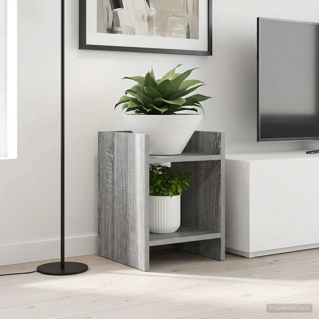 Plantenstandaard met plank Grijze Sonoma 30 x 30 x 40 cm image 1
