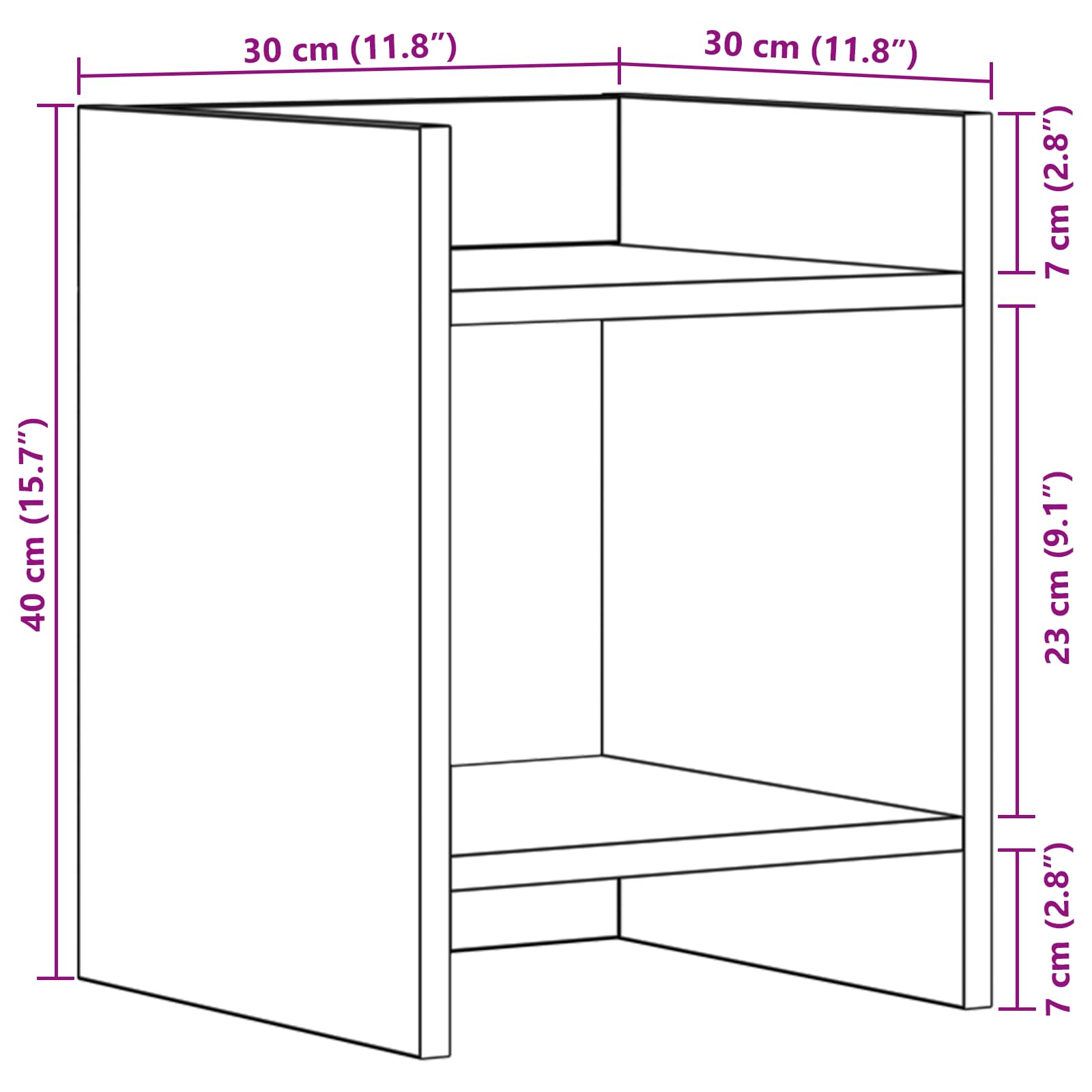 Plantenstandaard met plank Grijze Sonoma 30 x 30 x 40 cm image 8