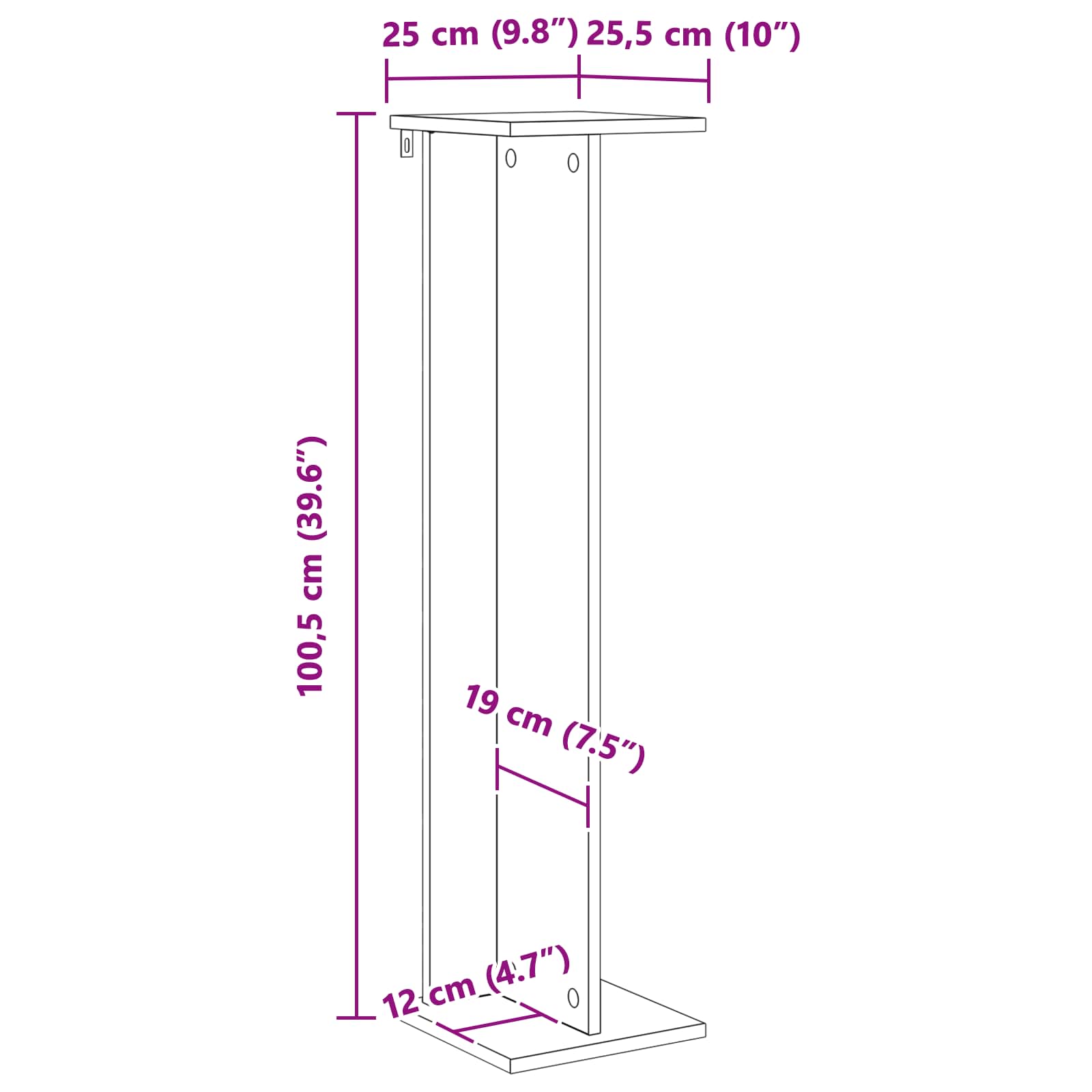 Plantenstandaard Zwarte Eik 25 x 25,5 x 100,5 cm image 8