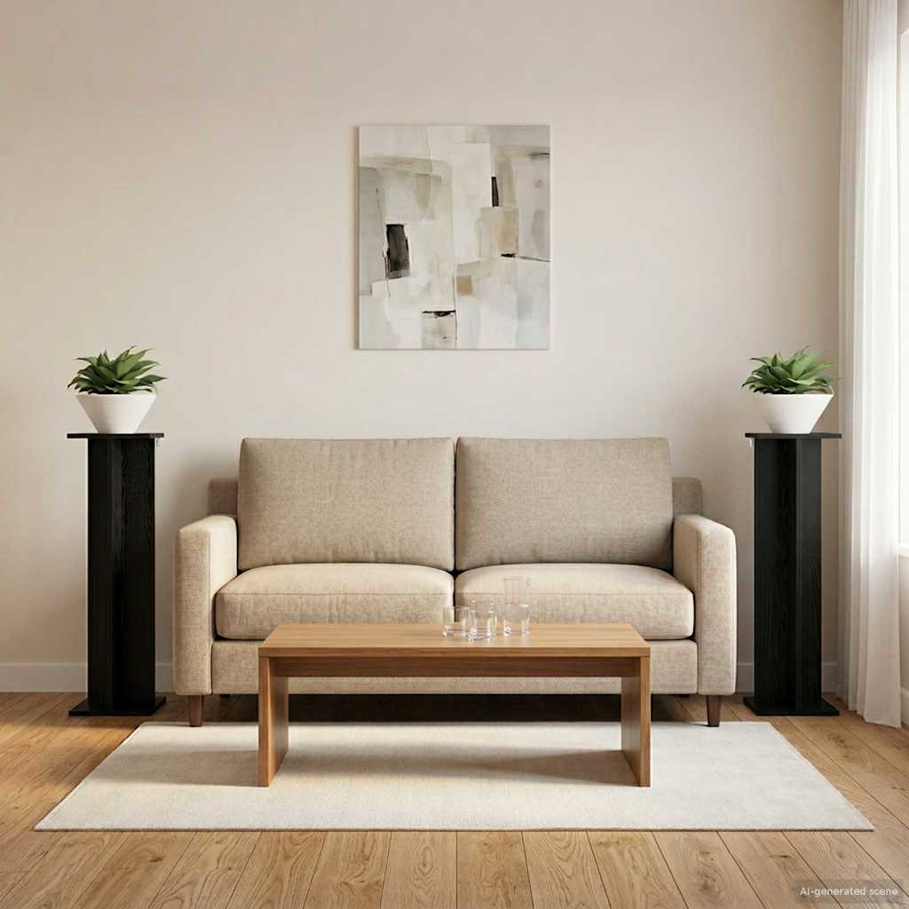 Stojalo za rastline 2 pcs Črni Hrast 25 x 25,5 x 100,5 cm - slika 4