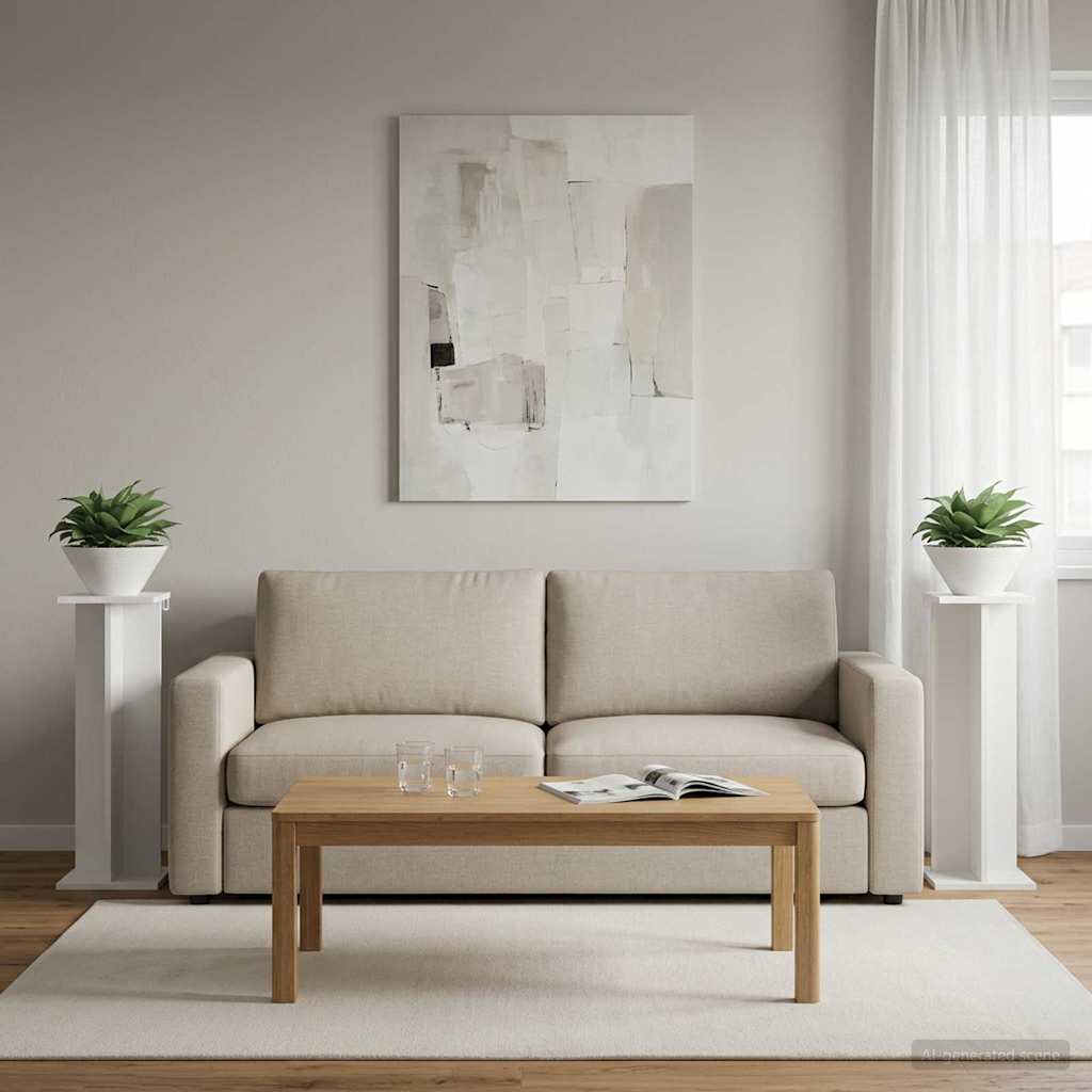 Stojalo za rastline 2 pcs Bela 25 x 25,5 x 80,5 cm