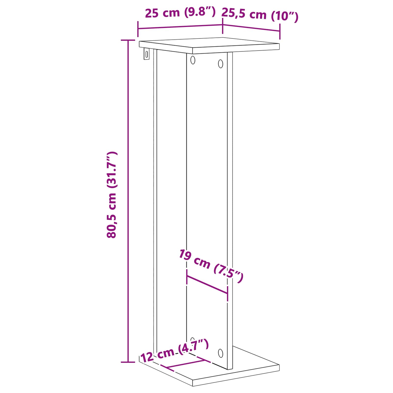 Plantenstandaard Zwarte Eik 25 x 25,5 x 80,5 cm image 8