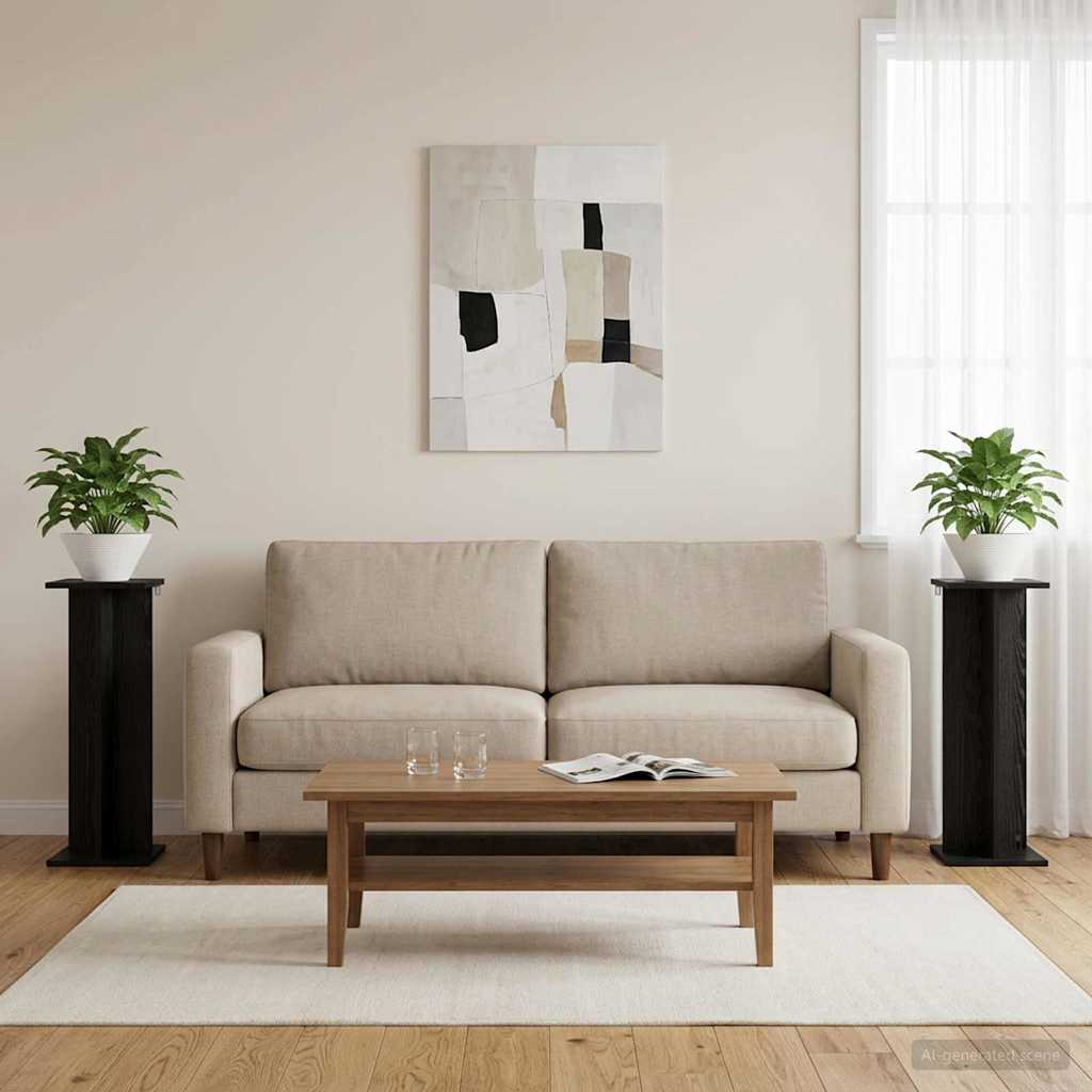 Stojan na rostliny 2 pcs Černý Dub 25 x 25,5 x 80,5 cm