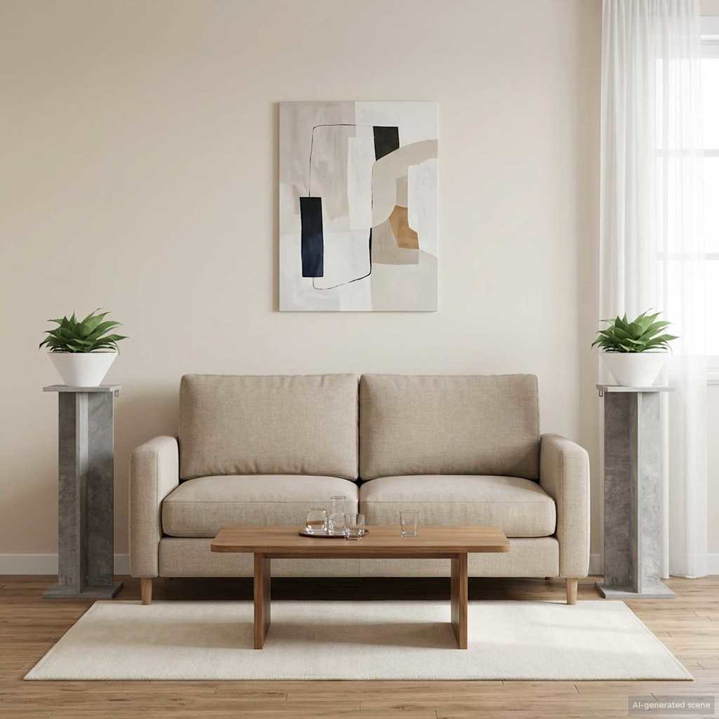 Stojan na rostliny 2 pcs Betonově Šedá 25 x 25,5 x 80,5 cm