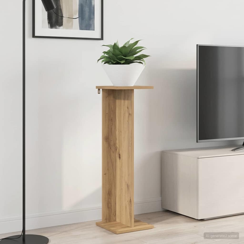 vidaXL Suport pentru plante 2 pcs Stejar Artizanal 25 x 25,5 x 80,5 cm
