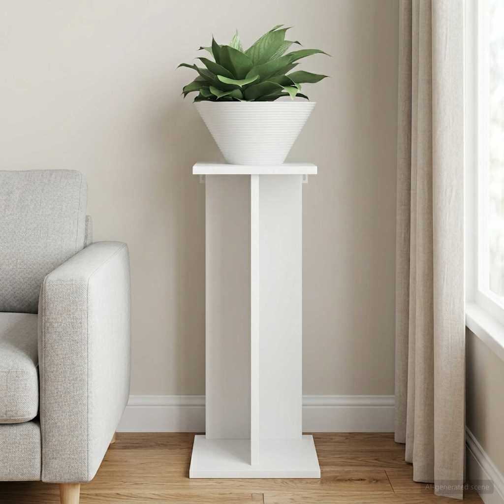 Stojan na rostliny Bílý 25 x 25,5 x 60,5 cm Dřevěný materiál - obrázek 4