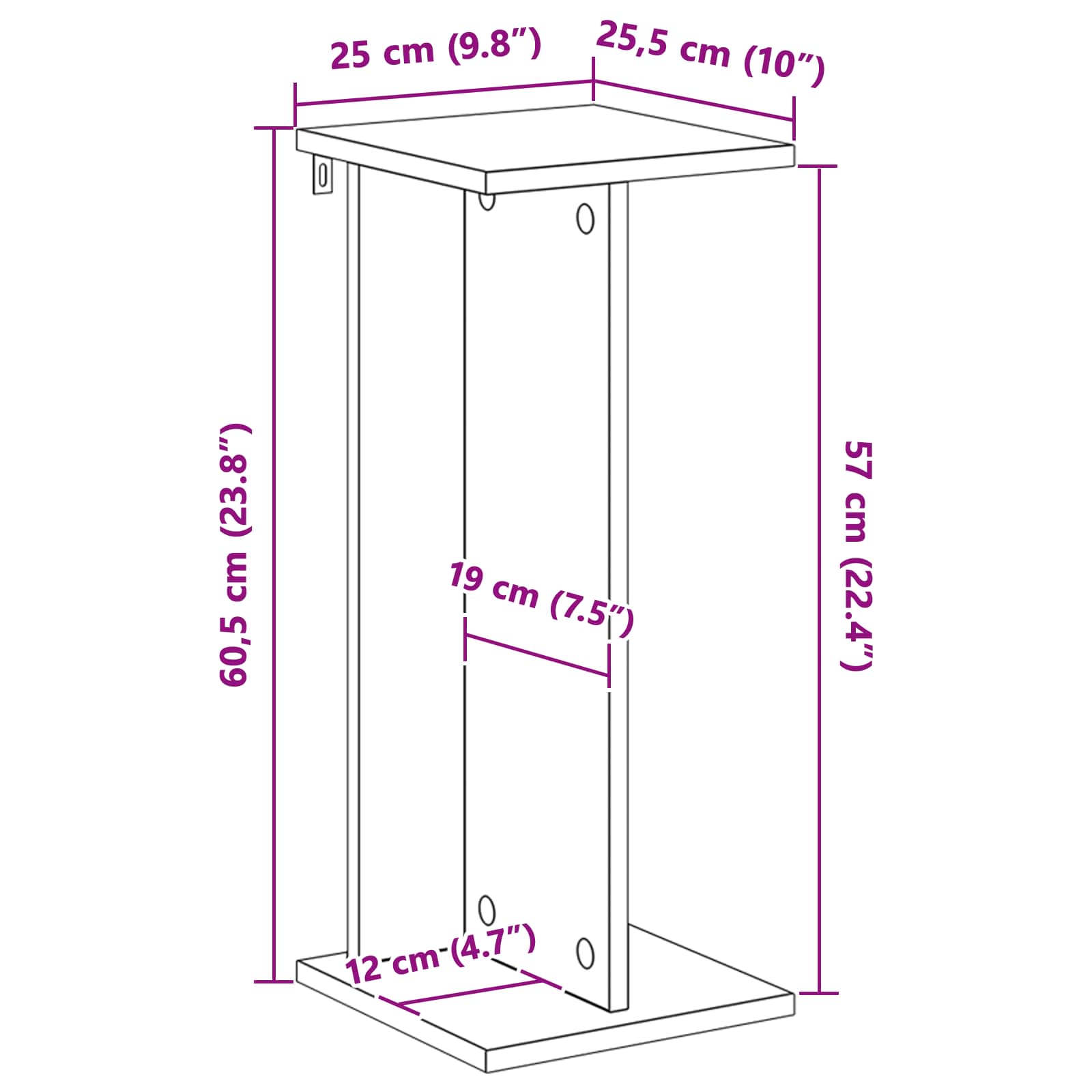 Plantenstandaard 2 pcs Wit 25 x 25,5 x 60,5 cm image 9