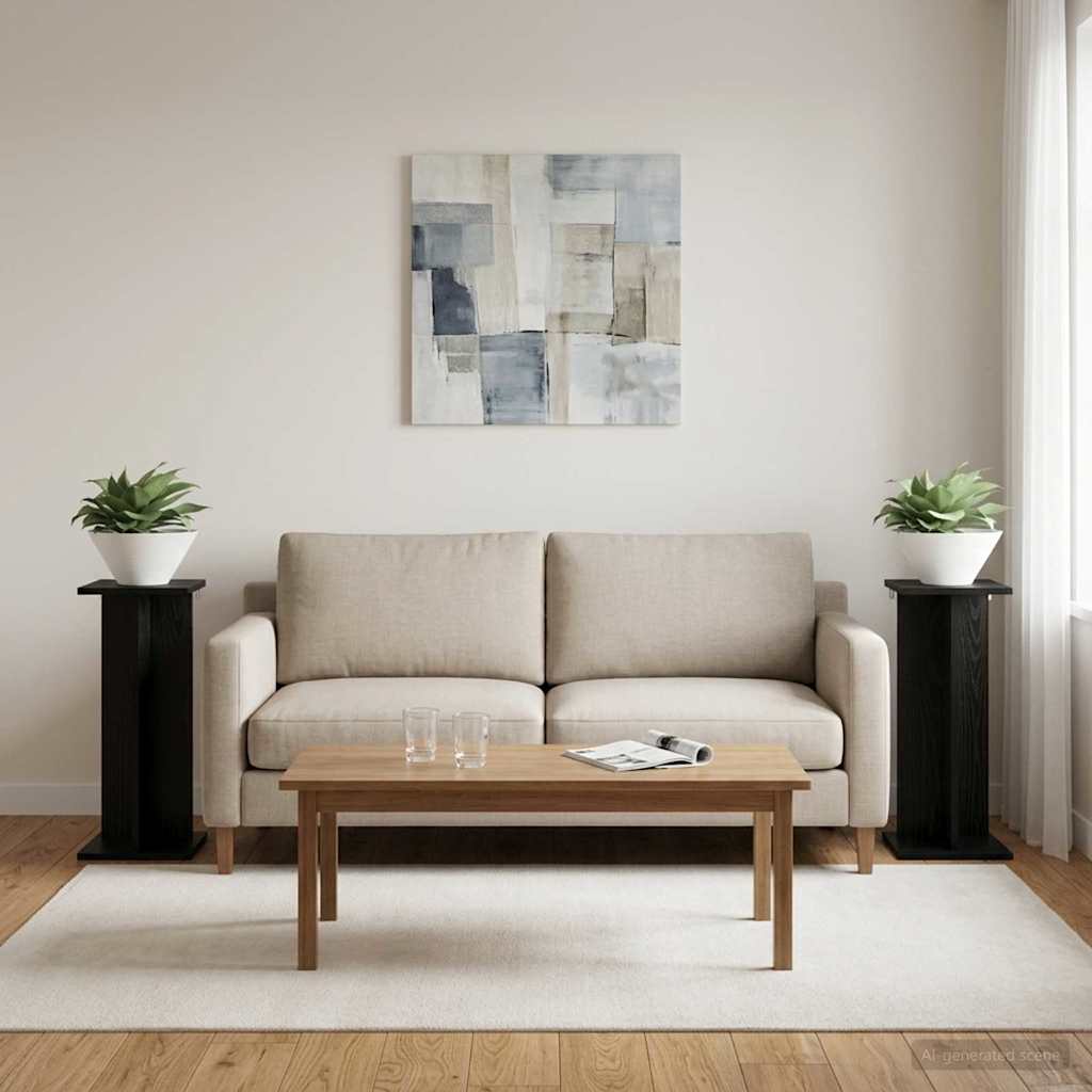 Stojan na rostliny 2 pcs Černý Dub 25 x 25,5 x 60,5 cm