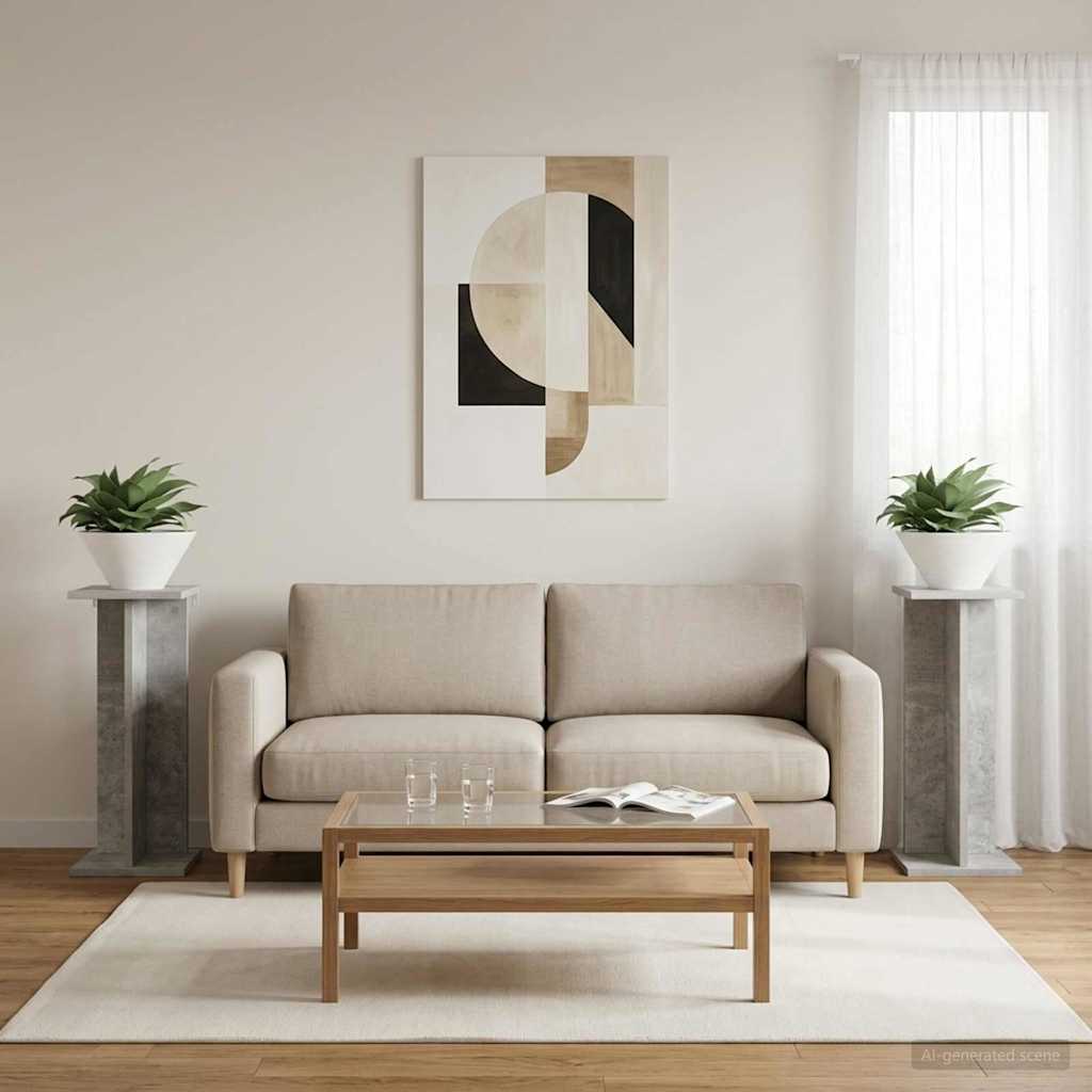 Stojan na rostliny 2 pcs Betonově Šedá 25 x 25,5 x 60,5 cm