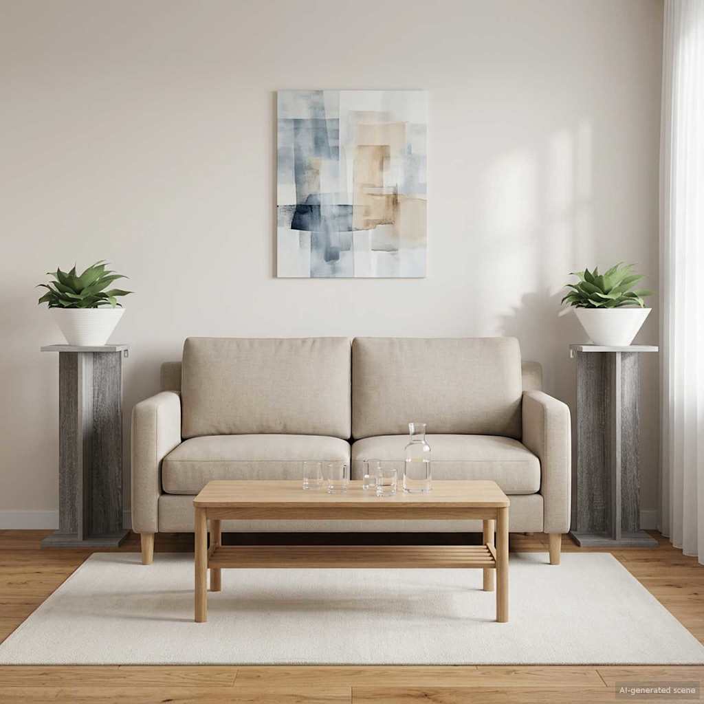 Stojan na rostliny 2 pcs Šedá Sonoma 25 x 25,5 x 60,5 cm