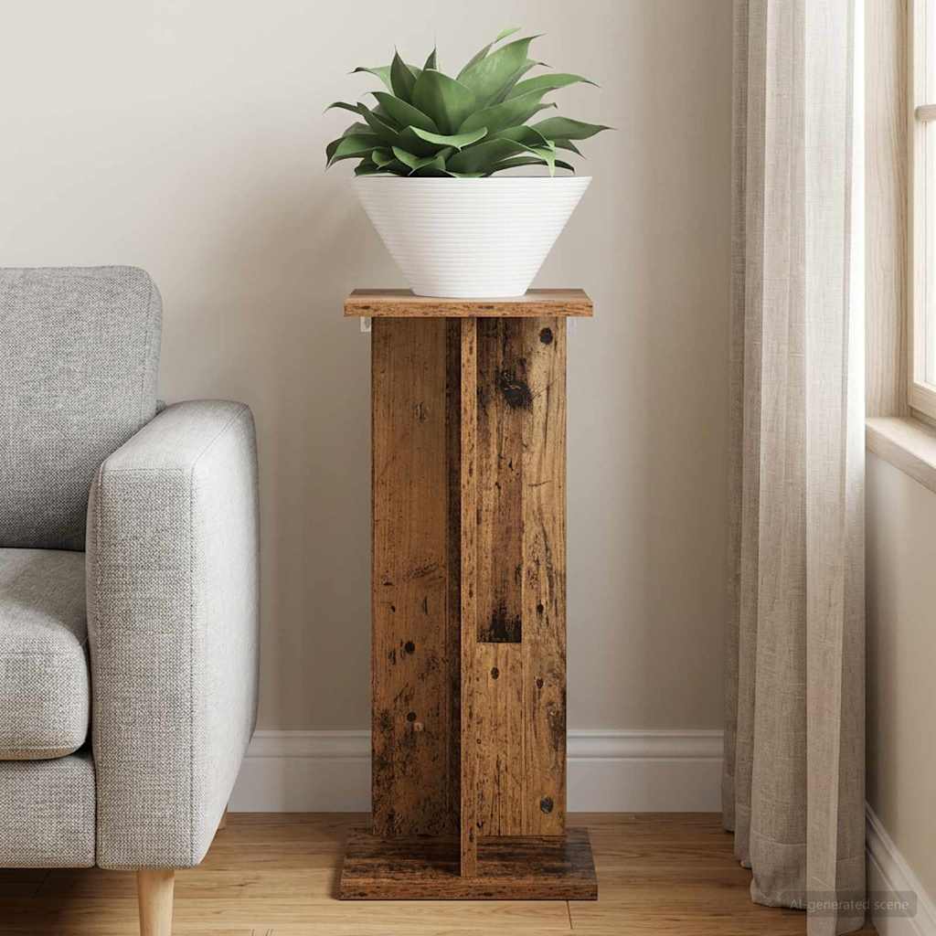 vidaXL Suport pentru plante Lemn vechi 25 x 25,5 x 60,5 cm