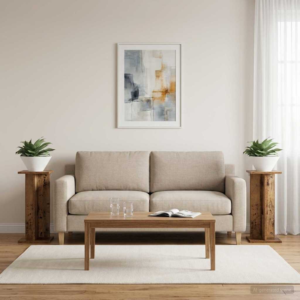 Stojan na rostliny 2 pcs Staré dřevo 25 x 25,5 x 60,5 cm - obrázek 4
