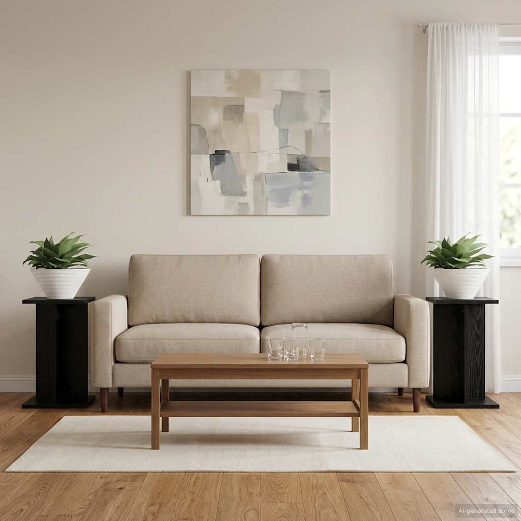 Stojan na rostliny 2 pcs Černý Dub 25 x 25,5 x 40,5 cm - obrázek 4