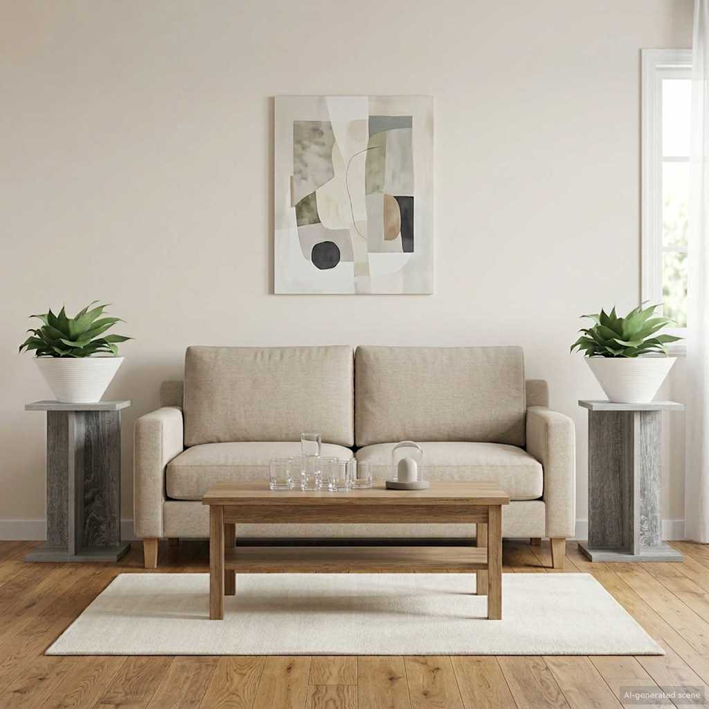 Stojan na rostliny 2 pcs Šedá Sonoma 25 x 25,5 x 40,5 cm - obrázek 4
