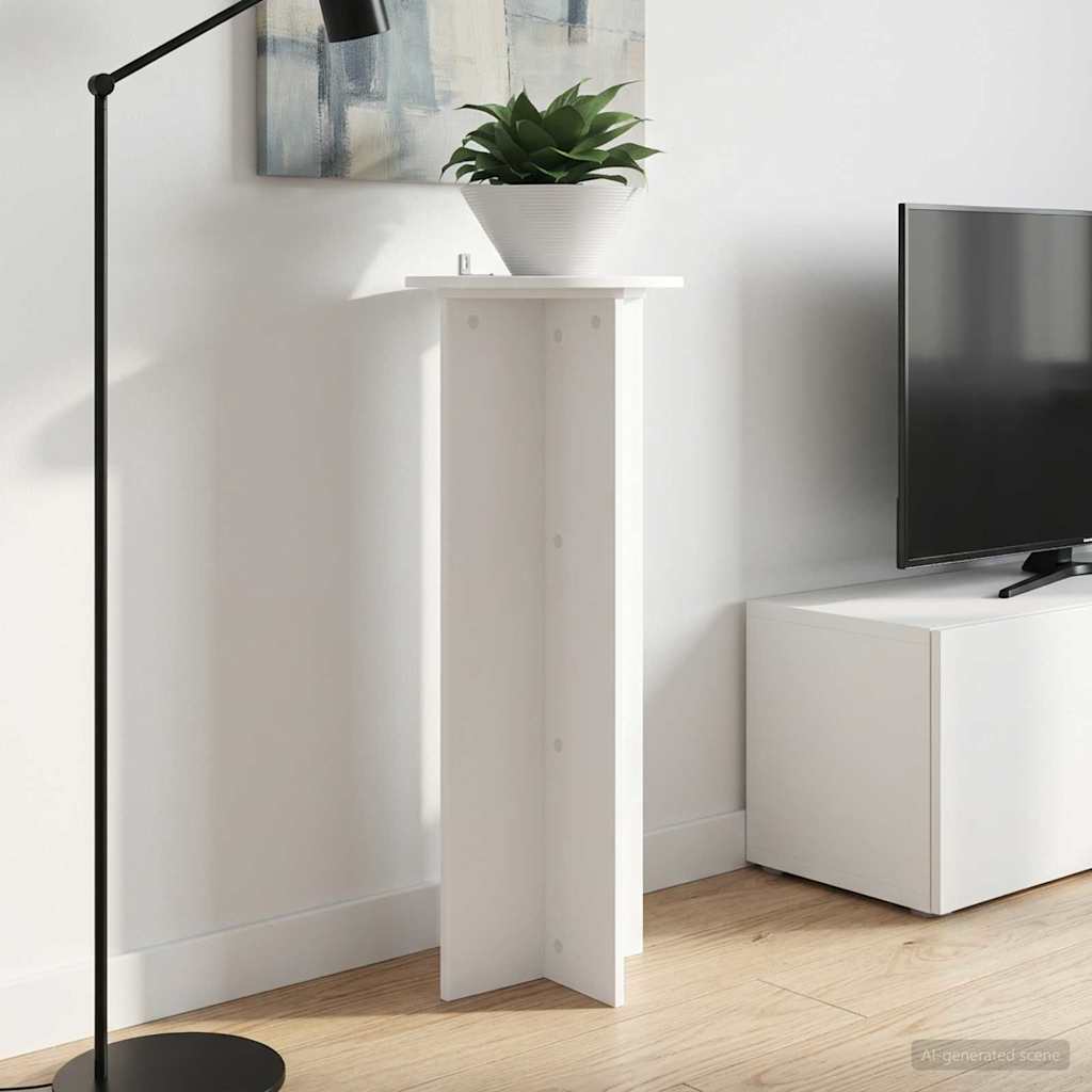 Plantenstandaard 2 pcs Wit Ø40 x 100 cm Bewerkt hout image 1