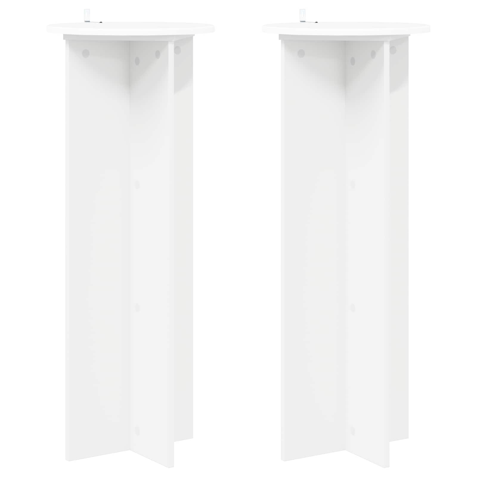 Plantenstandaard 2 pcs Wit Ø40 x 100 cm Bewerkt hout image 2