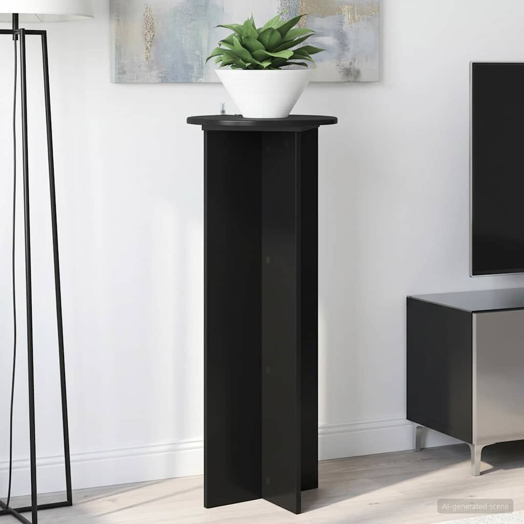 Planteholder 2 pcs Sort Ø40 x 100 cm Konstrueret træ