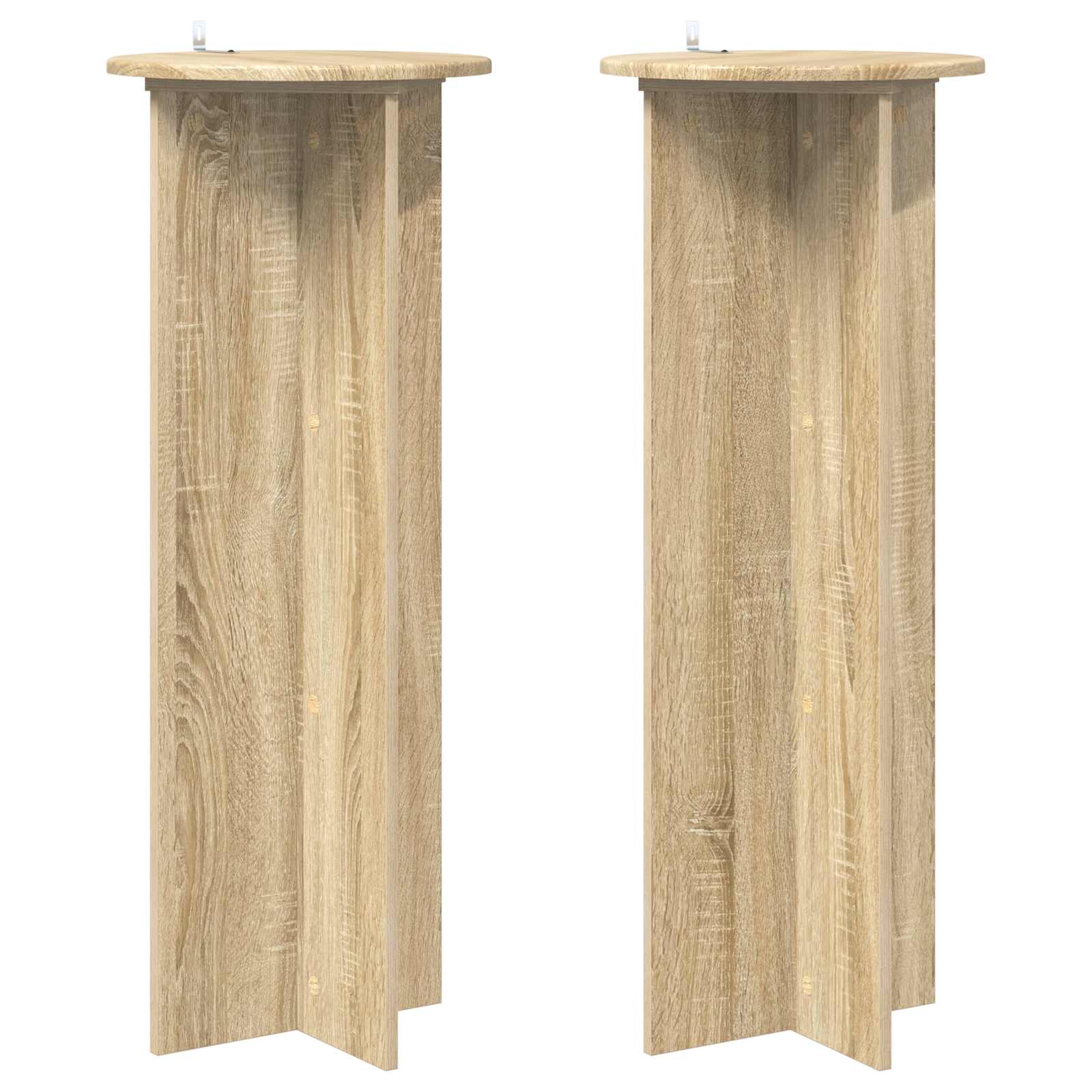 Plantenstandaard 2 pcs Sonoma Eiken Ø40 x 100 cm Bewerkt hout image 1