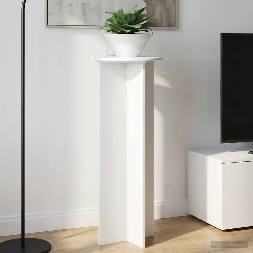 vidaXL Suport pentru plante 2 pcs Alb foarte lucios Ø40 x 100 cm