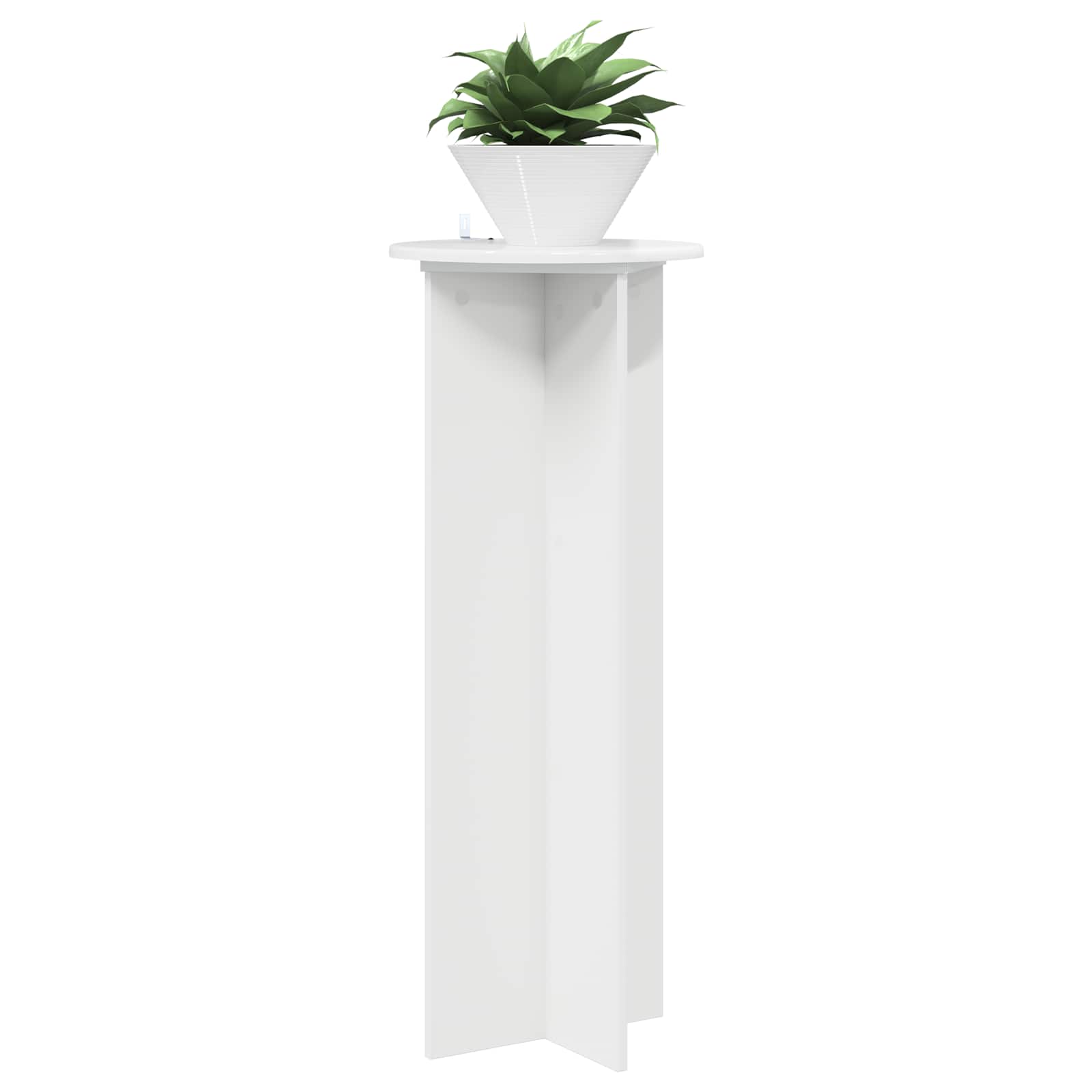 Plantenstandaard 2 pcs Hoogglans Wit Ø40 x 100 cm Bewerkt hout image 2