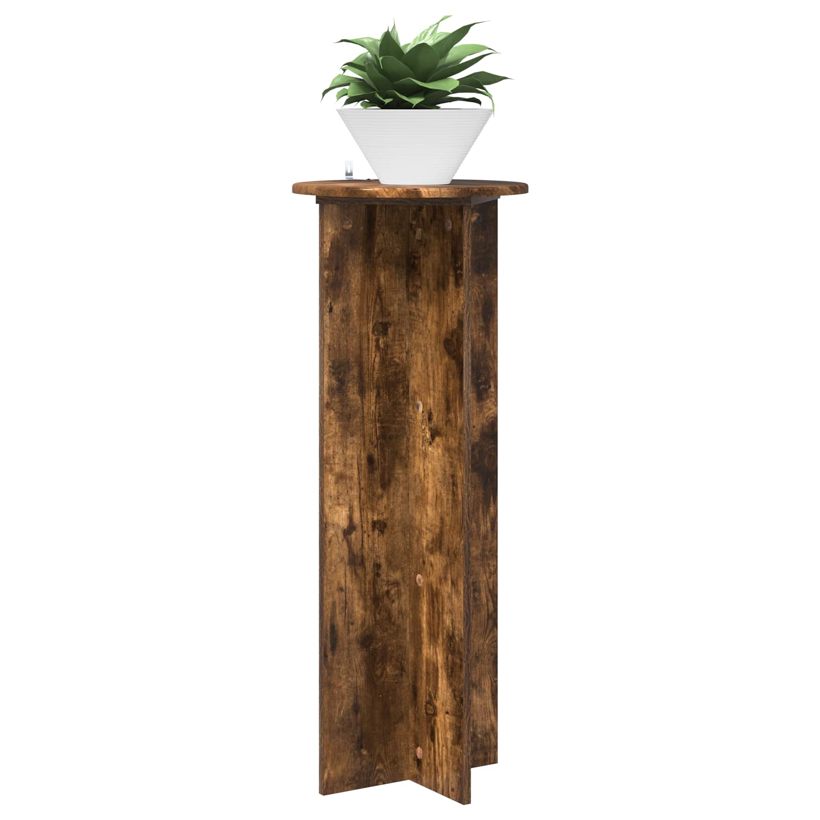 Plantenstandaard 2 pcs Gerookt eiken Ø40 x 100 cm Bewerkt hout image 3