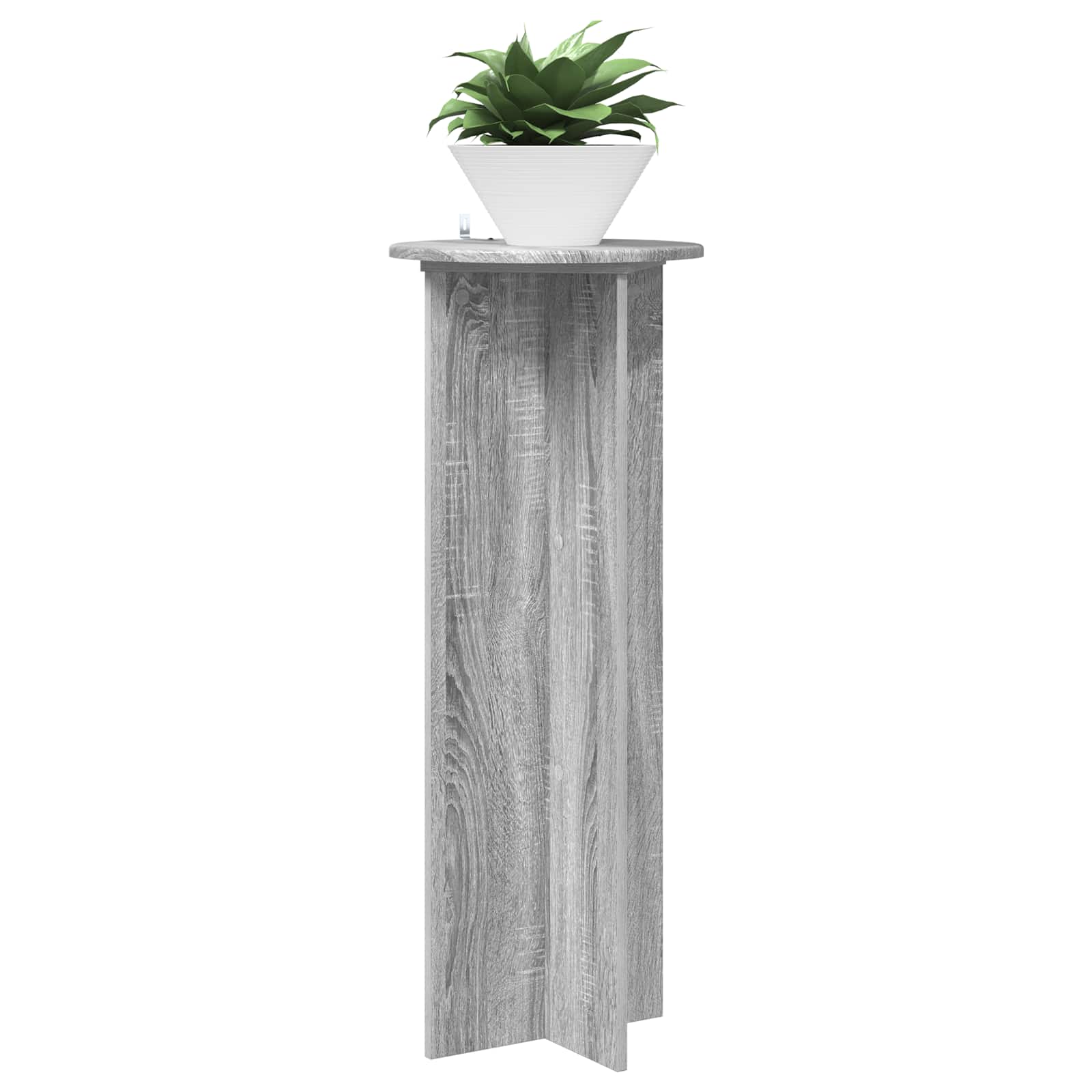 Plantenstandaard 2 pcs Grijs sonoma Ø40 x 100 cm Bewerkt hout image 3