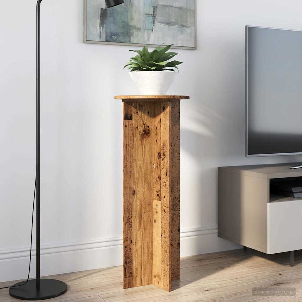 Plantenstandaard 2 pcs Oud hout Ø40 x 100 cm Bewerkt hout image 1