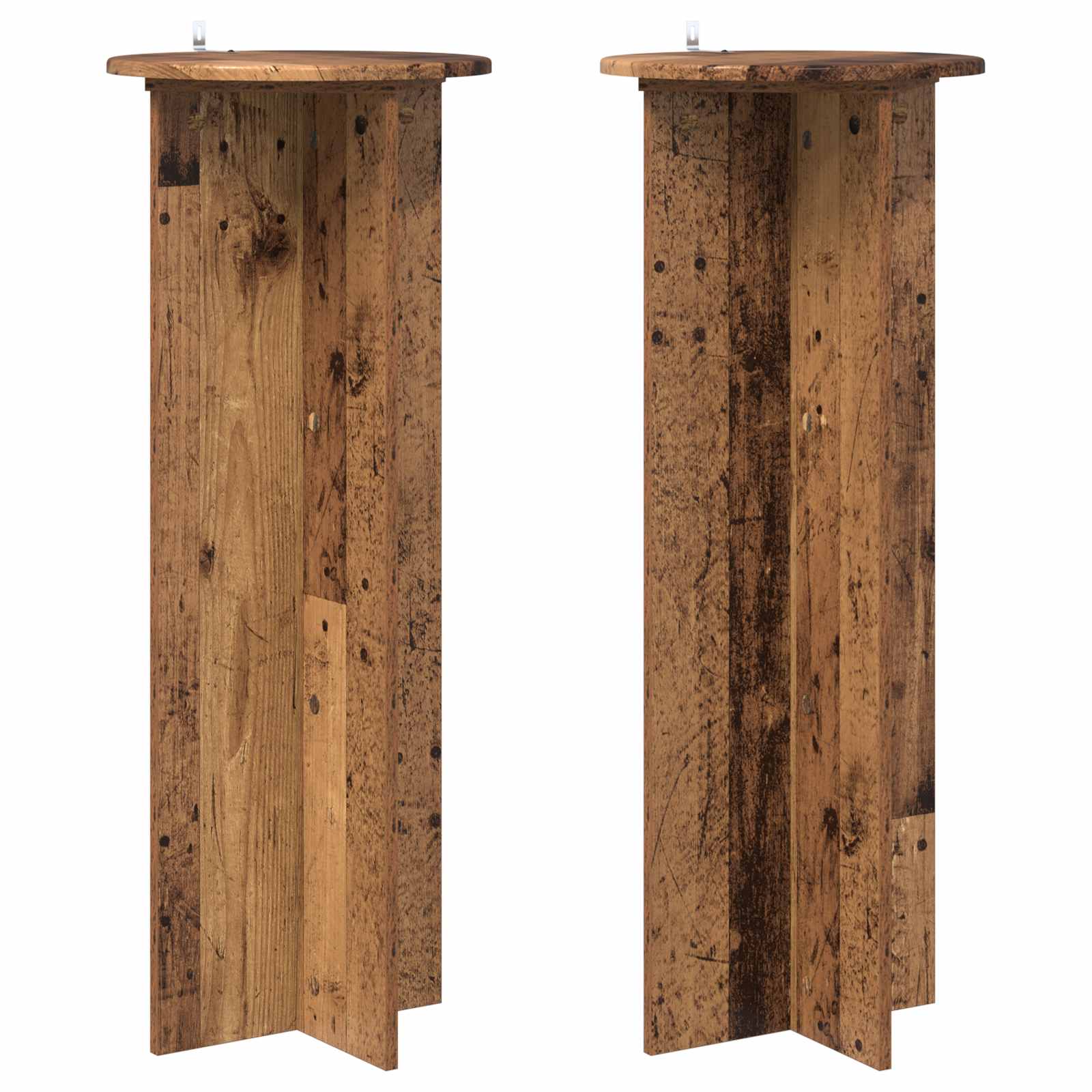 vidaXL Stojan na rostliny 2 ks Staré dřevo Ø40 x 100 cm