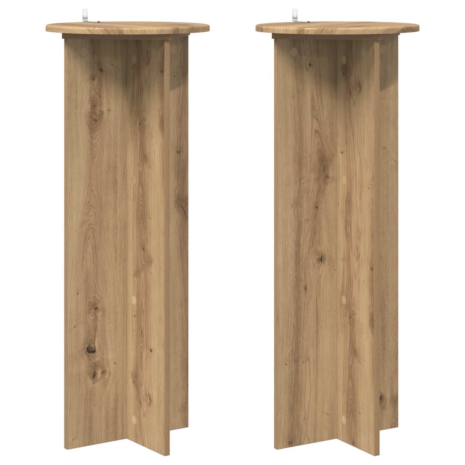 Plantenstandaard 2 pcs Artisanaal eiken Ø40 x 100 cm image 1