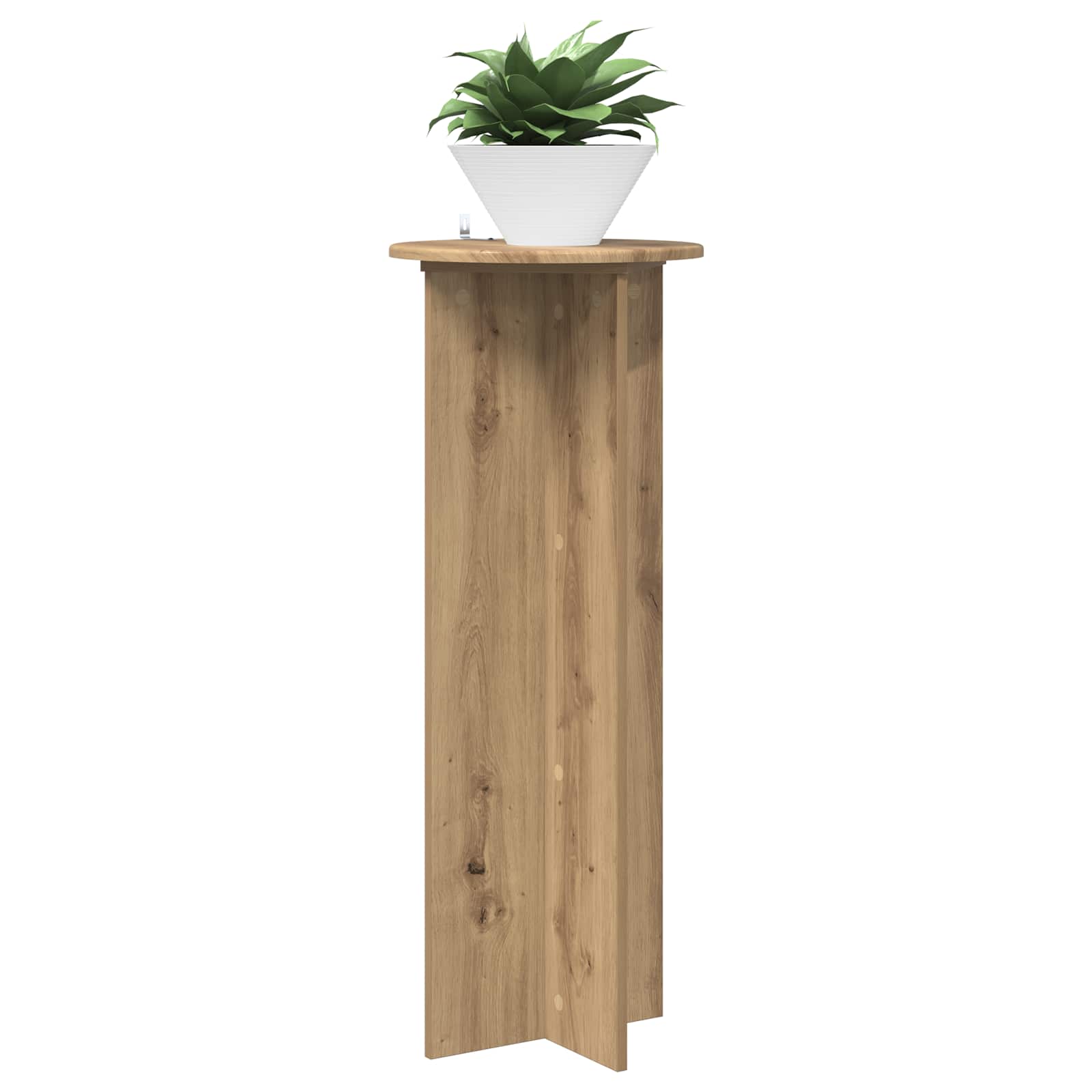 Plantenstandaard 2 pcs Artisanaal eiken Ø40 x 100 cm image 2