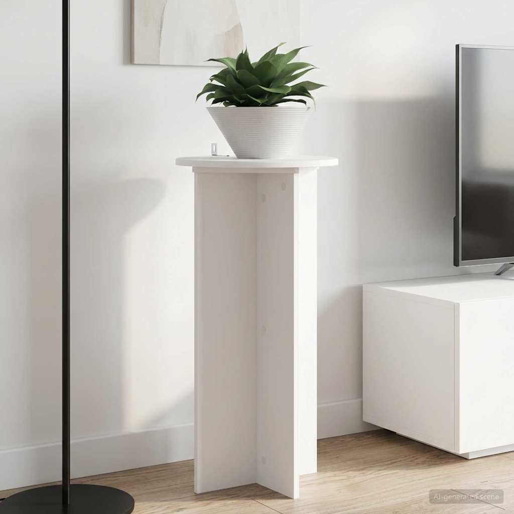 Plantenstandaard 2 pcs Wit Ø40 x 80 cm Bewerkt hout image 1