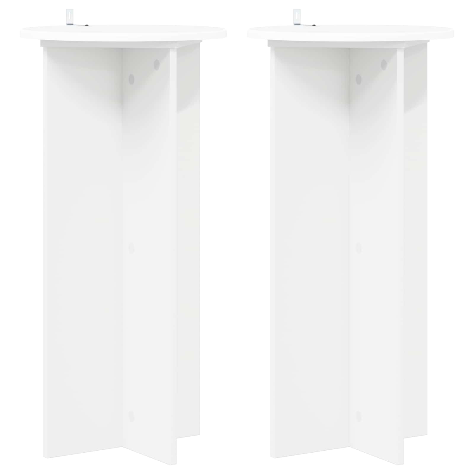 Plantenstandaard 2 pcs Wit Ø40 x 80 cm Bewerkt hout image 2