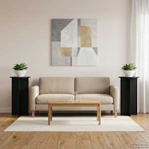 Stojalo za rastline 2 pcs Črna 40 x 40 x 80 cm Inženirski les