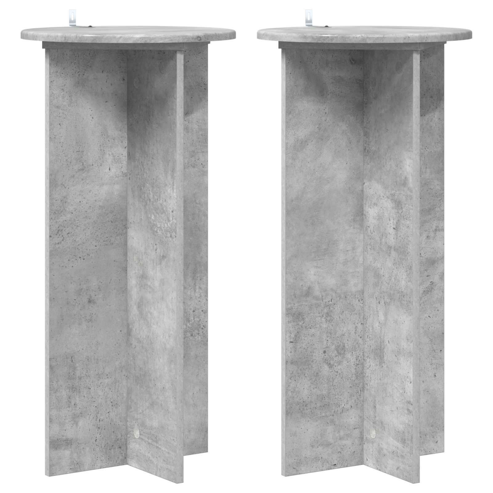 Plantenstandaard 2 pcs Betongrijs 40 x 40 x 80 cm Bewerkt hout image 1
