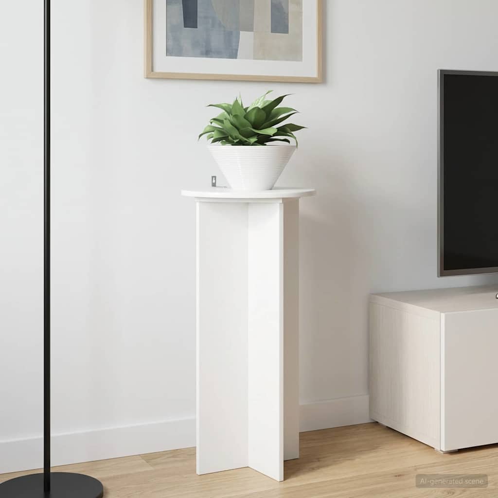 vidaXL Suport pentru plante 2 pcs Alb foarte lucios 40 x 40 x 80 cm