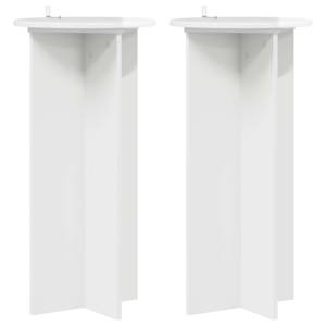 Stojalo za rastline 2 pcs Bela visok sijaj 40 x 40 x 80 cm