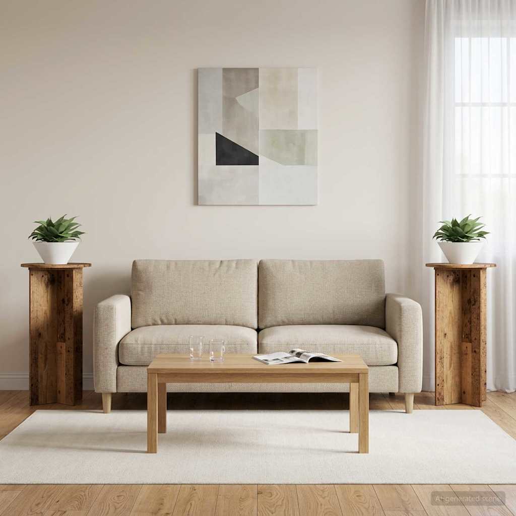 Stojan na rostliny 2 pcs Staré dřevo 40 x 40 x 80 cm