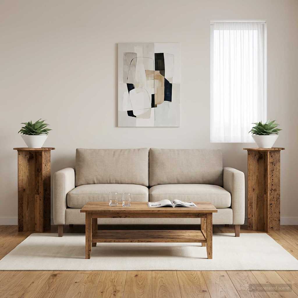 Stojan na rostliny 2 pcs Staré dřevo 40 x 40 x 80 cm