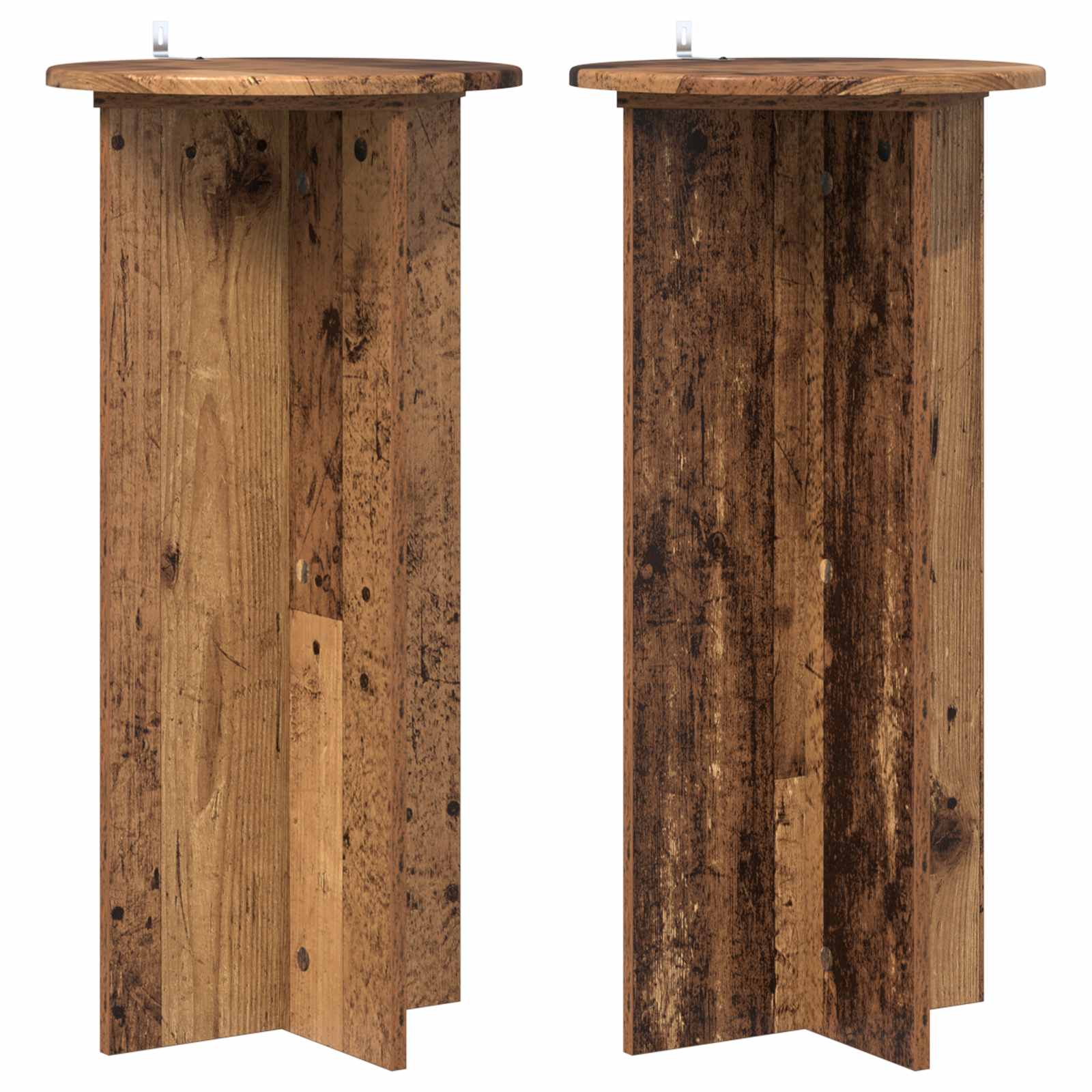 Plantenstandaard 2 pcs Oud hout 40 x 40 x 80 cm Bewerkt hout image 2