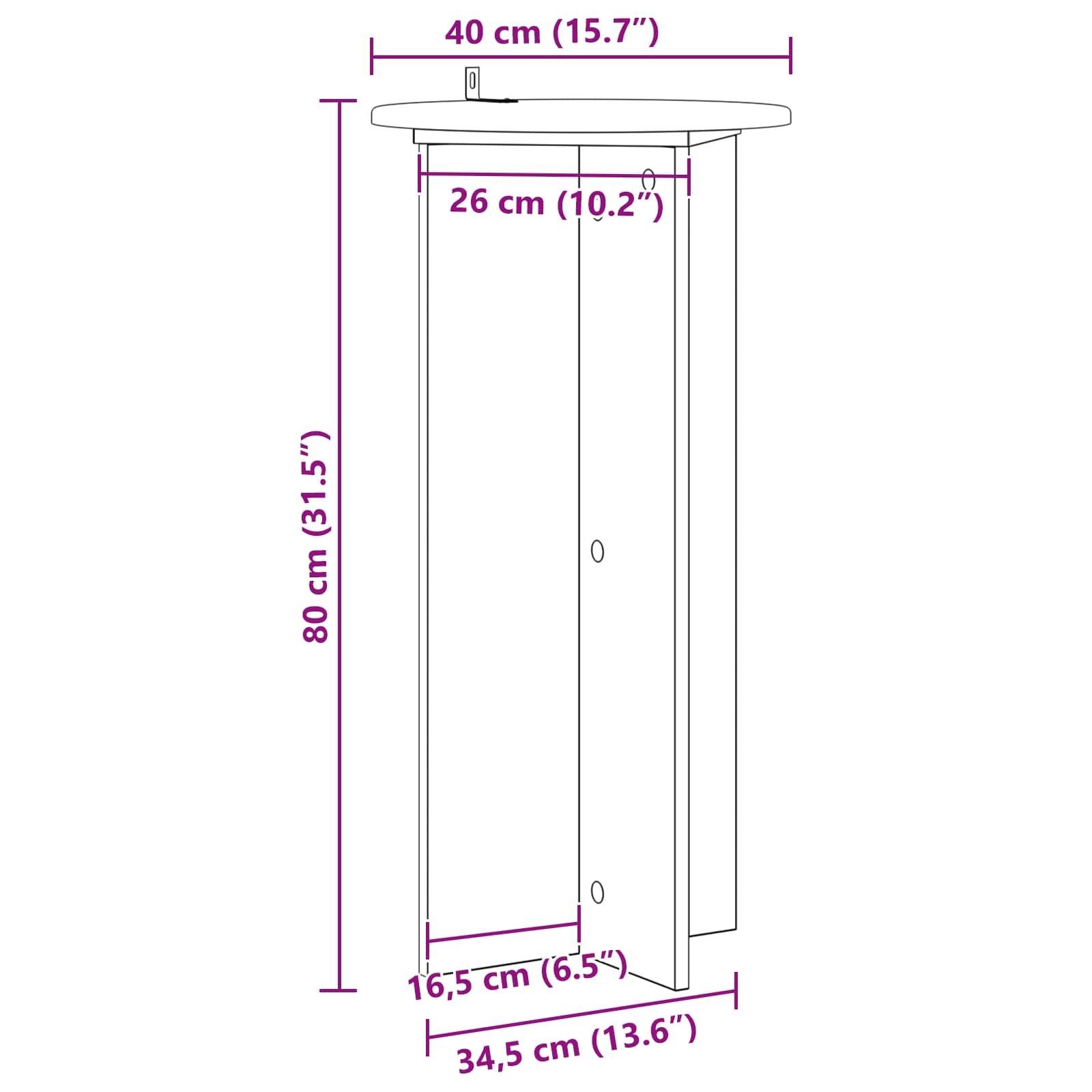 Plantenstandaard 2 pcs Oud hout 40 x 40 x 80 cm Bewerkt hout image 9