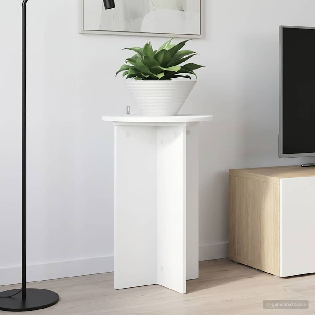 Plantenstandaard 2 pcs Wit Ø40 x 60 cm Bewerkt hout image 1