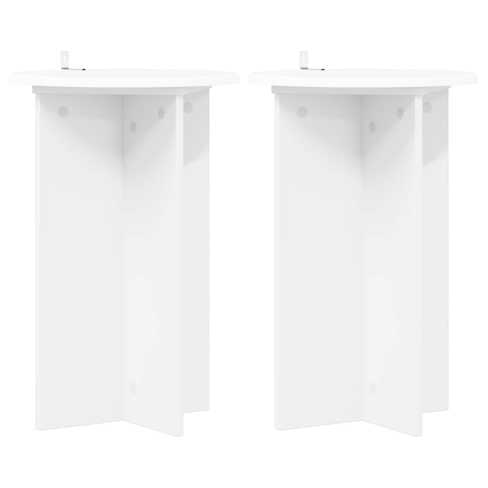 Plantenstandaard 2 pcs Wit Ø40 x 60 cm Bewerkt hout image 2