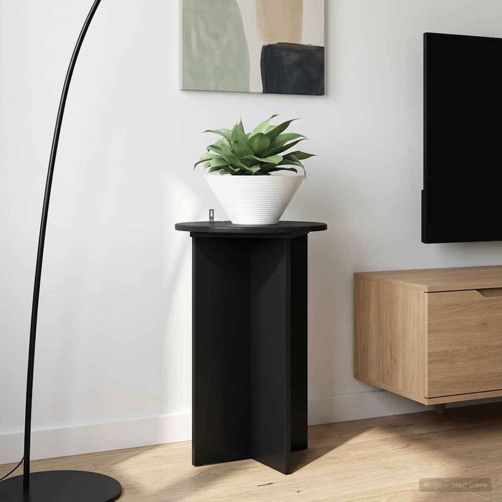 Plantenstandaard 2 pcs Zwart Ø40 x 60 cm Bewerkt hout image 1