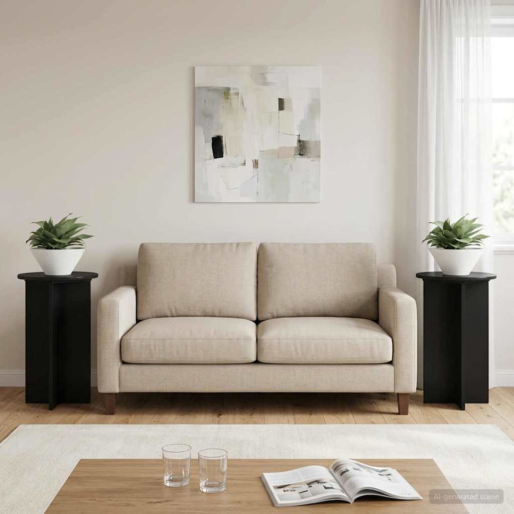 Stojan na rostliny 2 pcs Černá Ø40 x 60 cm Kompozitní dřevo - obrázek 4