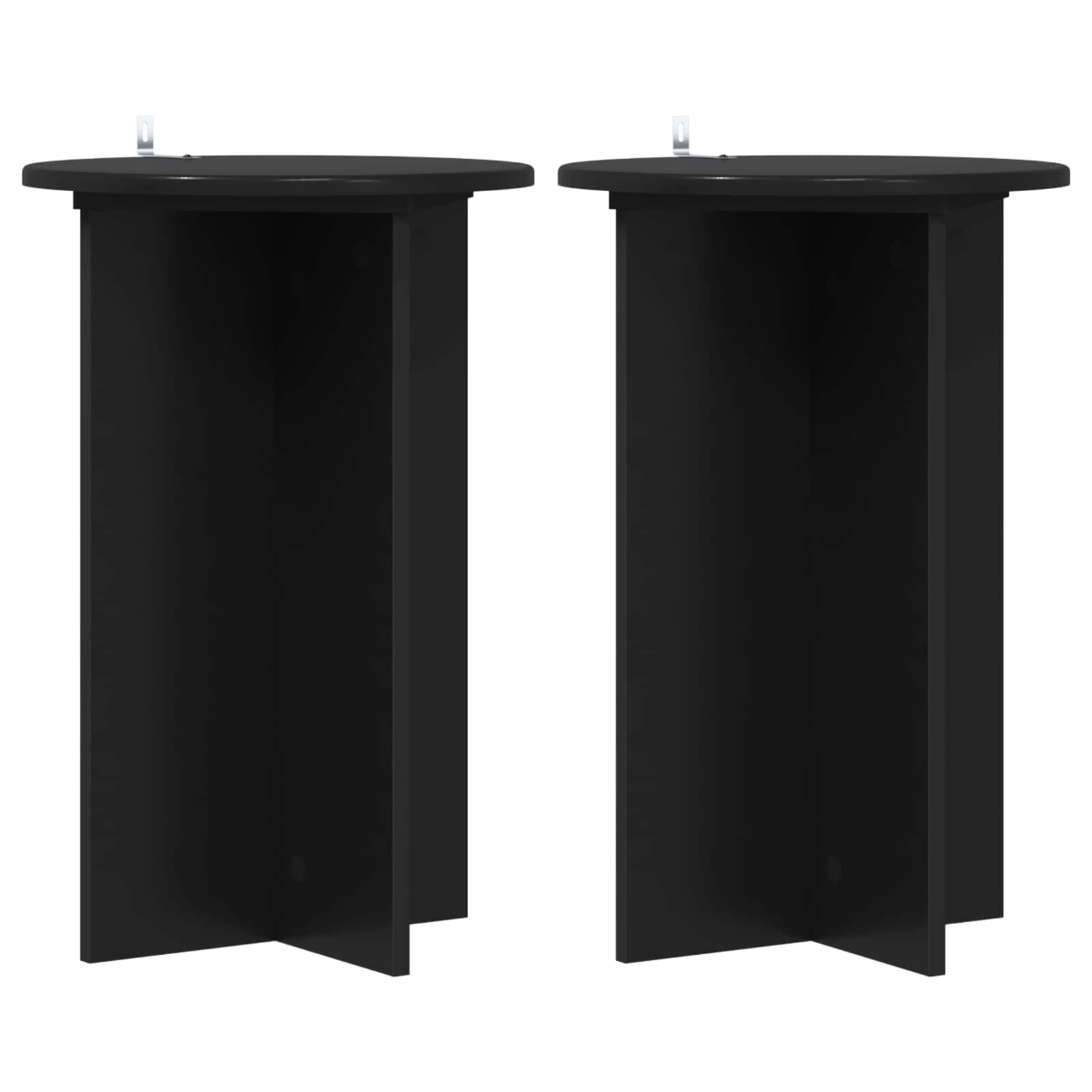 Plantenstandaard 2 pcs Zwart Ø40 x 60 cm Bewerkt hout image 2